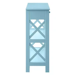 Kirklands Home Console Tables|Light X-Frame 2-Shelf Console Table Blue
