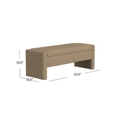 Kirklands Home Benches & Ottomans|Light Boucle Modern Storage Bench Brown