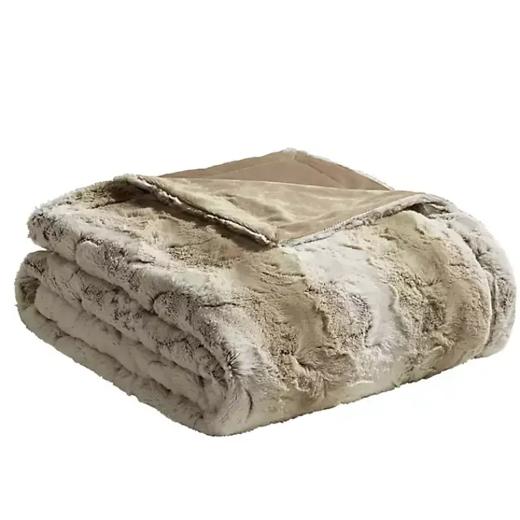 Clearance Light Faux Fur Oversized Throw Blanket Blankets & Throws