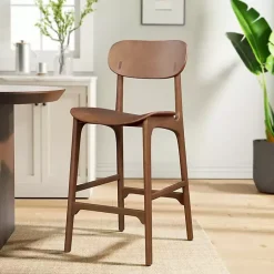 Kirklands Home Bar Stools & Counter Height Stools|Light Mid-Century Modern Bar Stool Brown
