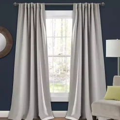 Kirklands Home Curtains & Drapes|Light Blackout Curtain Panel Set, 84 in. Gray