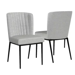 Kirklands Home Dining Chairs|Light Channel Back Dining Chairs, Set of 2 Gray