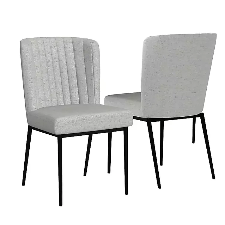 Kirklands Home Dining Chairs|Light Channel Back Dining Chairs, Set of 2 Gray