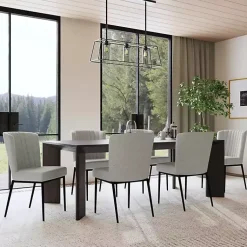 Kirklands Home Dining Chairs|Light Channel Back Dining Chairs, Set of 2 Gray