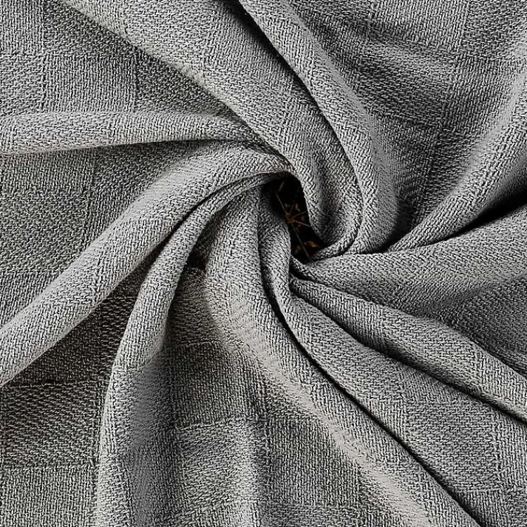 Light Checkered Weave Fringe Throw Blankets & Throws