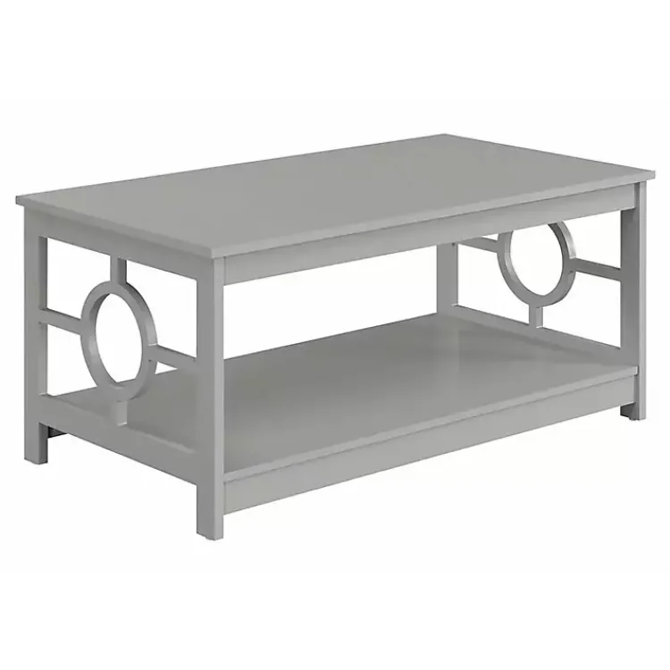Kirklands Home Coffee Tables|Light Circle Cut-Out Sides Coffee Table Gray