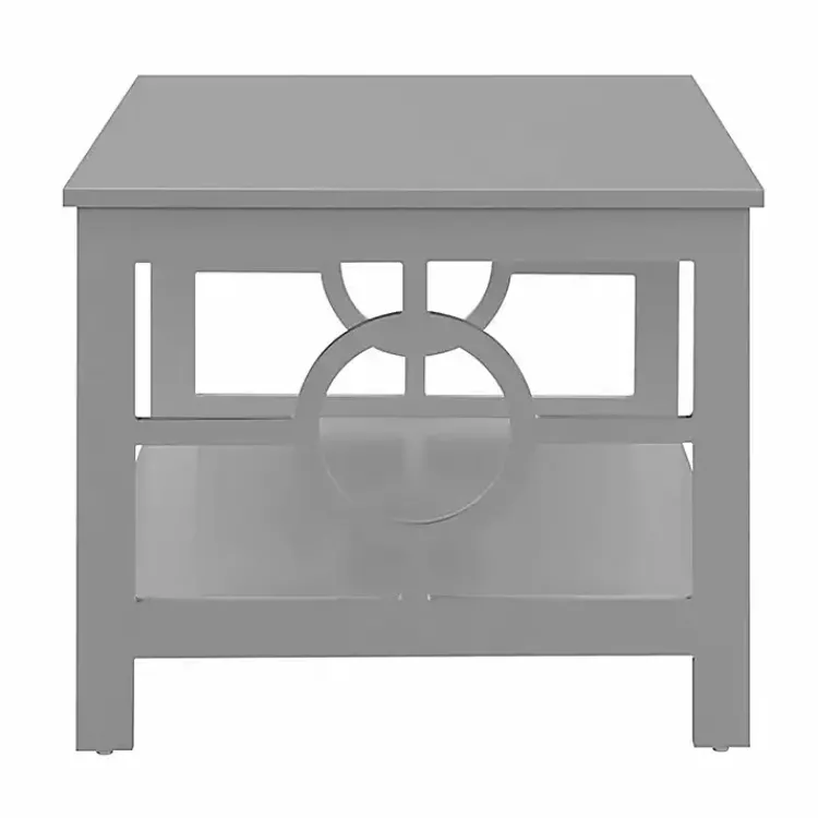 Kirklands Home Coffee Tables|Light Circle Cut-Out Sides Coffee Table Gray