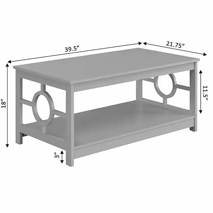 Kirklands Home Coffee Tables|Light Circle Cut-Out Sides Coffee Table Gray
