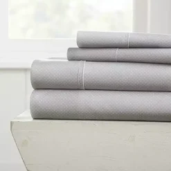 Kirklands Home Bed Sheets|Light Hearts 4-pc. Queen Sheet Set Gray