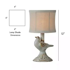 Kirklands Home Table Lamps|Light June Bird Mini Table Lamps, Set of 2 Gray