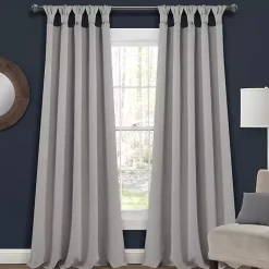 Kirklands Home Curtains & Drapes|Light Knotted Curtain Panel Set, 84 in. Gray