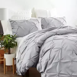 Kirklands Home Duvets|Light Soft Pinch 3-pc. Queen Duvet Cover Set Gray
