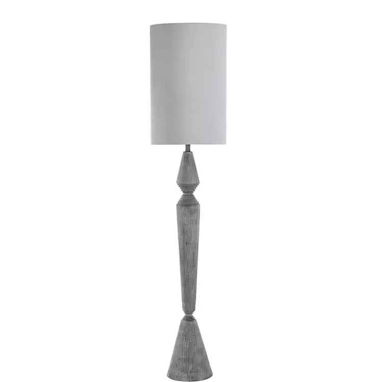 Kirklands Home Floor Lamps|Light Tapered Bulwell Floor Lamp Gray
