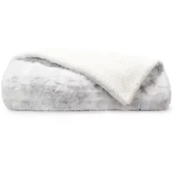 New Light Gray Tie Dye Faux Fur Throw Blankets & Throws