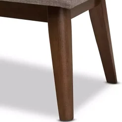 Kirklands Home Benches & Ottomans|Light Tufted Walnut Wood Bench Gray