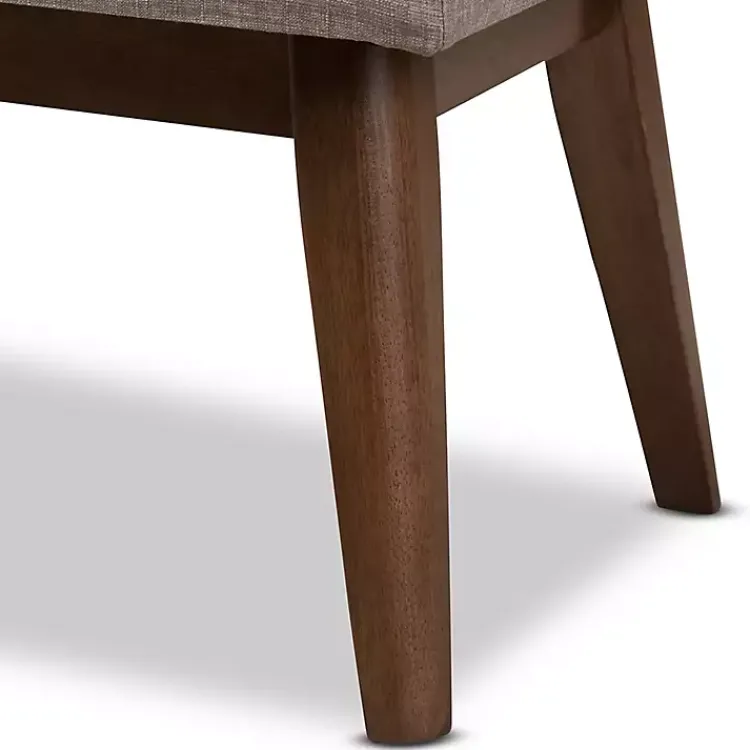 Kirklands Home Benches & Ottomans|Light Tufted Walnut Wood Bench Gray