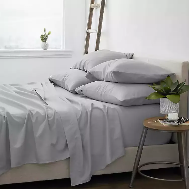 Kirklands Home Bed Sheets|Light Ultra Soft 6-pc. Queen Sheet Set Gray