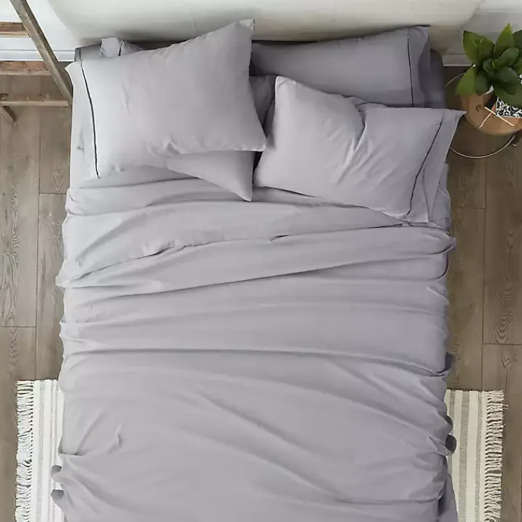 Kirklands Home Bed Sheets|Light Ultra Soft 6-pc. Queen Sheet Set Gray