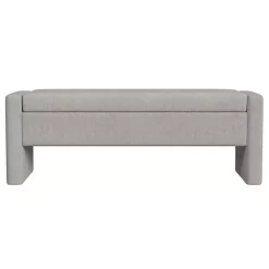 Kirklands Home Benches & Ottomans|Light Upholstered Modern Storage Bench Gray