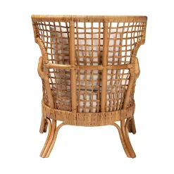 Kirklands Home Accent Chairs|Light Honey Rattan Curved Accent Chair Ivory
