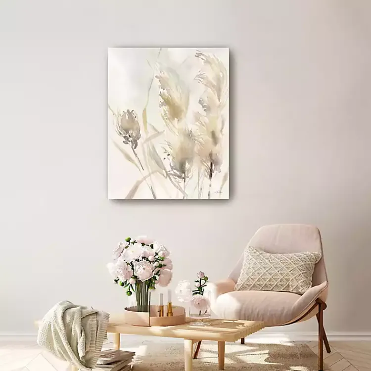 Kirklands Home Canvas Art|Light Pampas Grasses Canvas Art Print, 24x30 in.