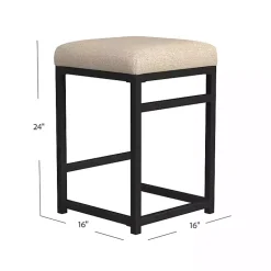 Kirklands Home Bar Stools & Counter Height Stools|Light Upholstered Counter Stool Tan