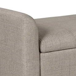 Kirklands Home Benches & Ottomans|Light Taupe Upholstered Blaire Storage Bench Tan