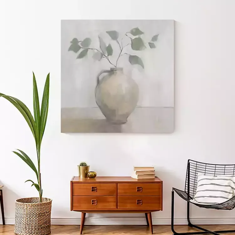 Kirklands Home Canvas Art|Light Vase Botanical Canvas Art Print