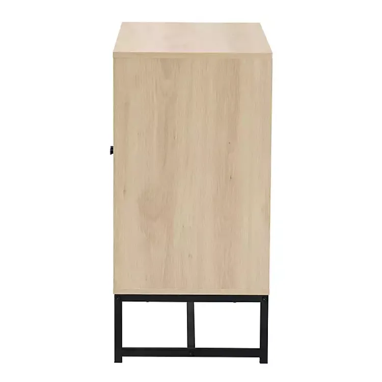 Kirklands Home Cabinets & Sideboards|Light Wood and Rat 2-Door Cabinet Tan