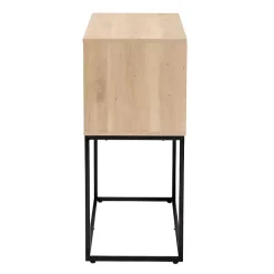 Kirklands Home Cabinets & Sideboards|Light Wood and Rat Sliding Door Cabinet Tan