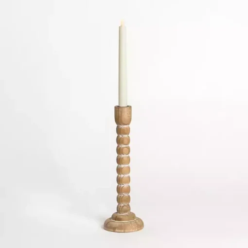 New Light Wood Spindle Taper Candle Holder, 13 in. Candle Holders