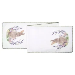 Kirklands Home Table Linens|Lilac Bunny Rabbit Table Runner