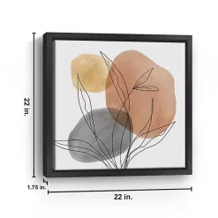 Kirklands Home Framed Art|Linear Leaf Trio Framed Canvas Art Print