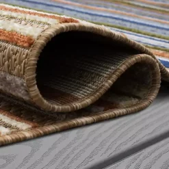 Kirklands Home Outdoor Rugs|Linear Seaside Outdoor Area Rug, 7x10 Multi