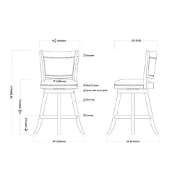 Kirklands Home Bar Stools & Counter Height Stools|Linen and Driftwood Nailhead Swivel Counter Stool Ivory