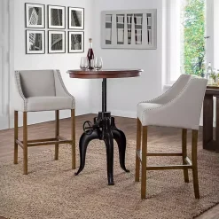 Kirklands Home Bar Stools & Counter Height Stools|Linen Castaic Barstool Tan