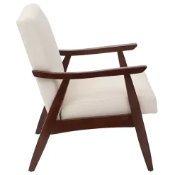 Kirklands Home Accent Chairs|Linen Mid-Century Desmond Accent Chair White