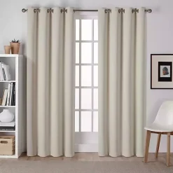 Kirklands Home Curtains & Drapes|Linen Sateen Curtain Panel Set, 96 in. Tan