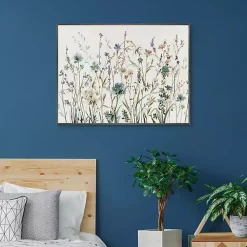 Kirklands Home Canvas Art|Little Blue Flowers Framed Canvas Art Print
