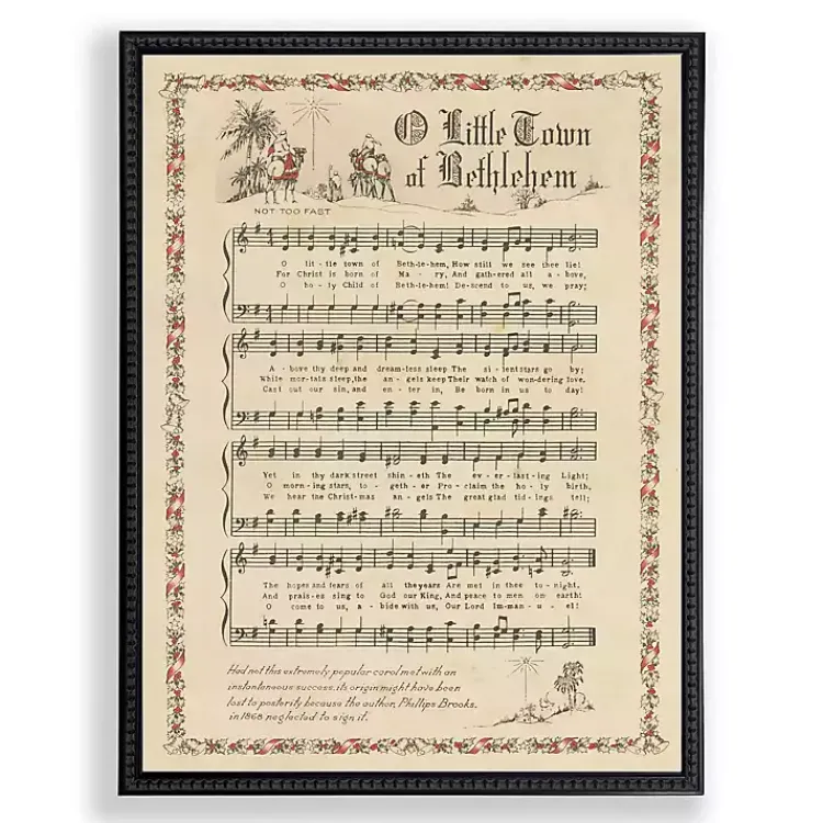 Outlet Little Town Bethlehem Christmas Hymn Wall Plaque Christmas Art & Wall Decor