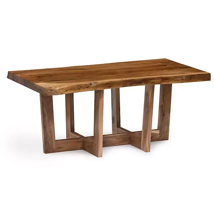 Kirklands Home Coffee Tables|Live Edge Coffee Table with Crossed Legs, 42 in. Tan