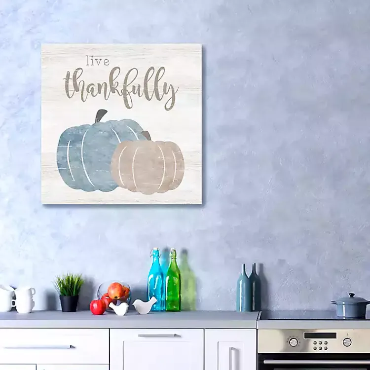 Discount Live Thankfully Pumpkin Canvas Art Print Fall