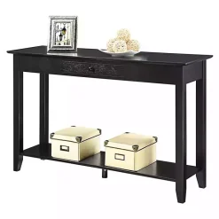 Kirklands Home Console Tables|Long Single Drawer Console Table Black