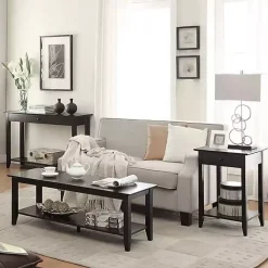 Kirklands Home Console Tables|Long Single Drawer Console Table Black