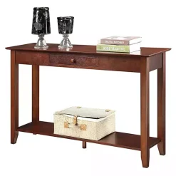 Kirklands Home Console Tables|Long Single Drawer Console Table Brown