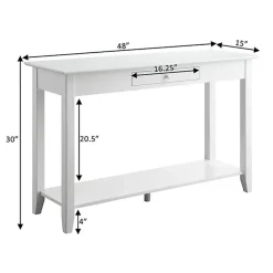 Kirklands Home Console Tables|Long Single Drawer Console Table White
