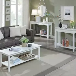 Kirklands Home Console Tables|Long Single Drawer Console Table White