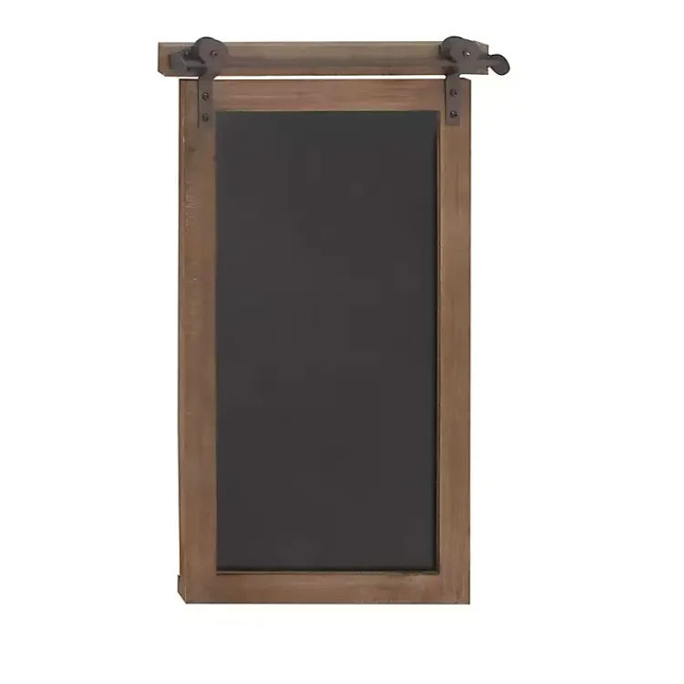 Kirklands Home Wall Storage|Long Wood and Metal Frame Chalkboard