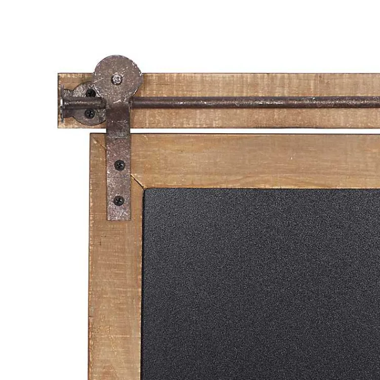 Kirklands Home Wall Storage|Long Wood and Metal Frame Chalkboard
