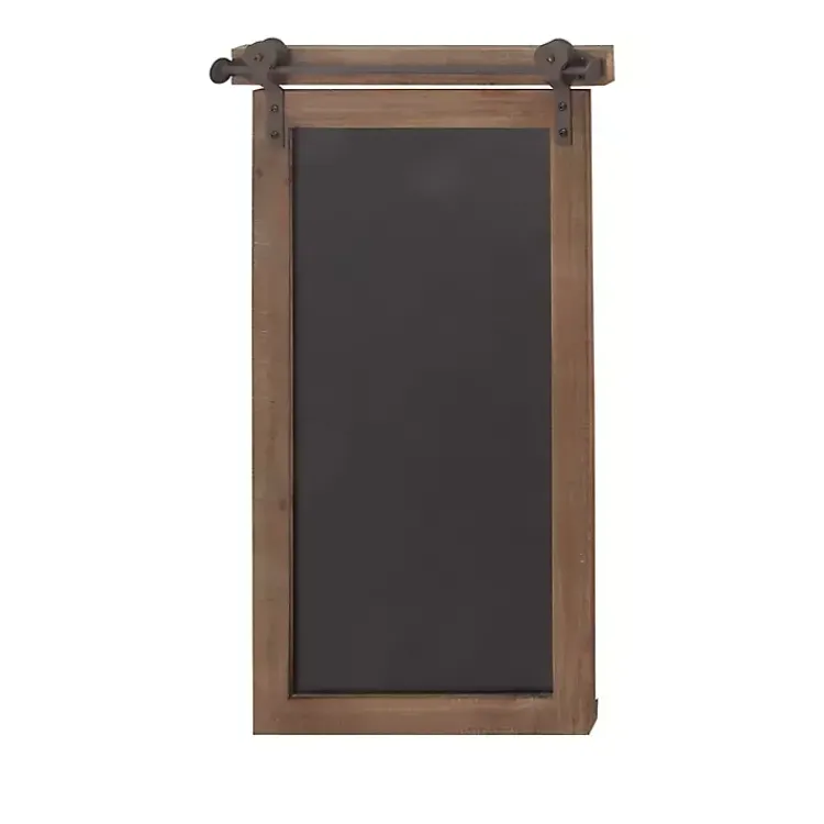 Kirklands Home Wall Storage|Long Wood and Metal Frame Chalkboard